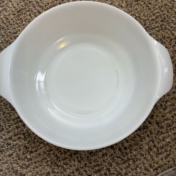 Vintage Glasbake Green Daisy Round 1 1/2 Qt Casserole Baking Dish USA with Lid - Picture 4 of 8